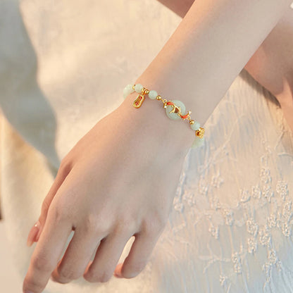 Namorada presente do feriado hetian jade senhoras pulseira novo luxo de alta qualidade verde pérola mão contas cordas presente mão jóias