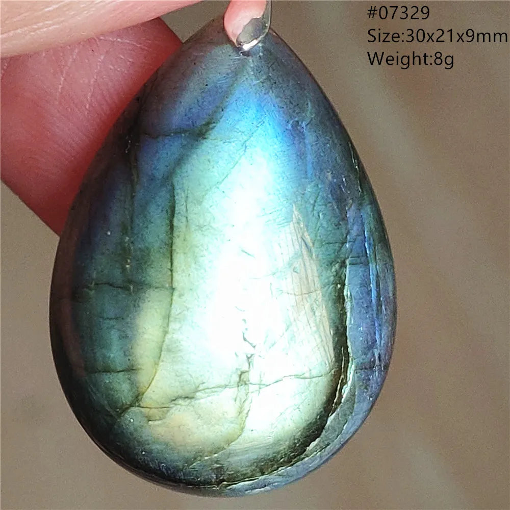 Colgante ovalado de labradorita azul