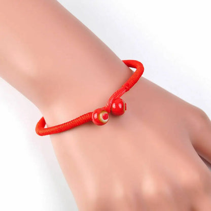 Lucky Beads Pulseira Corda Vermelha para Homens e Mulheres, Amuleto de Cordas Artesanais, Cordão Kabbalah, Pulseira de Tecer