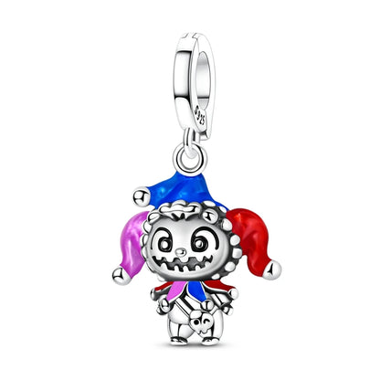 Original 925 prata esterlina encantos grânulo china ano novo vermelho encantos nova boneca pingente fecho aberto caber multi estilo pulseira original