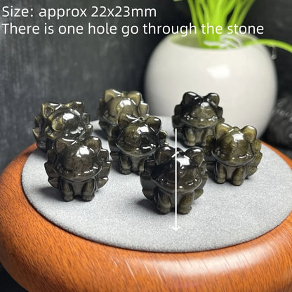 1 pc fengbaowu pedra natural arco-íris obsidiana raposa jóias fazendo para pulseira pingente cristal esculpido animal moda presente feminino