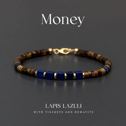 Pulsera de lapislázuli y ojo de tigre