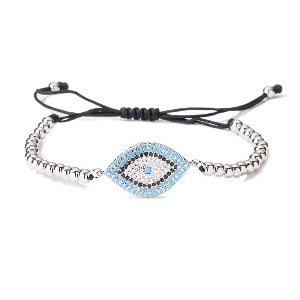 Mafisar 2026 Pulseira Olho Grego Turca Dourada da Moda Ajustável com Zircônias AAA Cravejadas Joia Feminina para Festas e Presentes