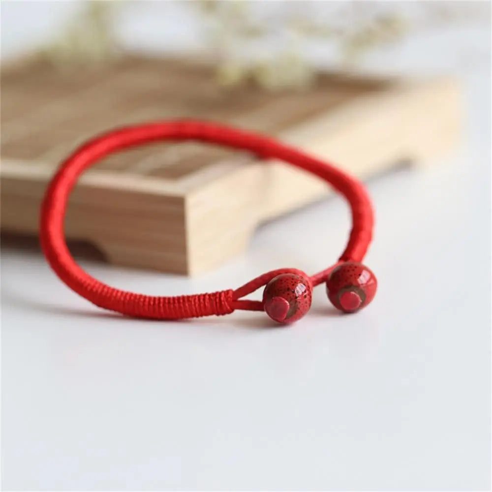 Lucky Beads Pulseira Corda Vermelha para Homens e Mulheres, Amuleto de Cordas Artesanais, Cordão Kabbalah, Pulseira de Tecer