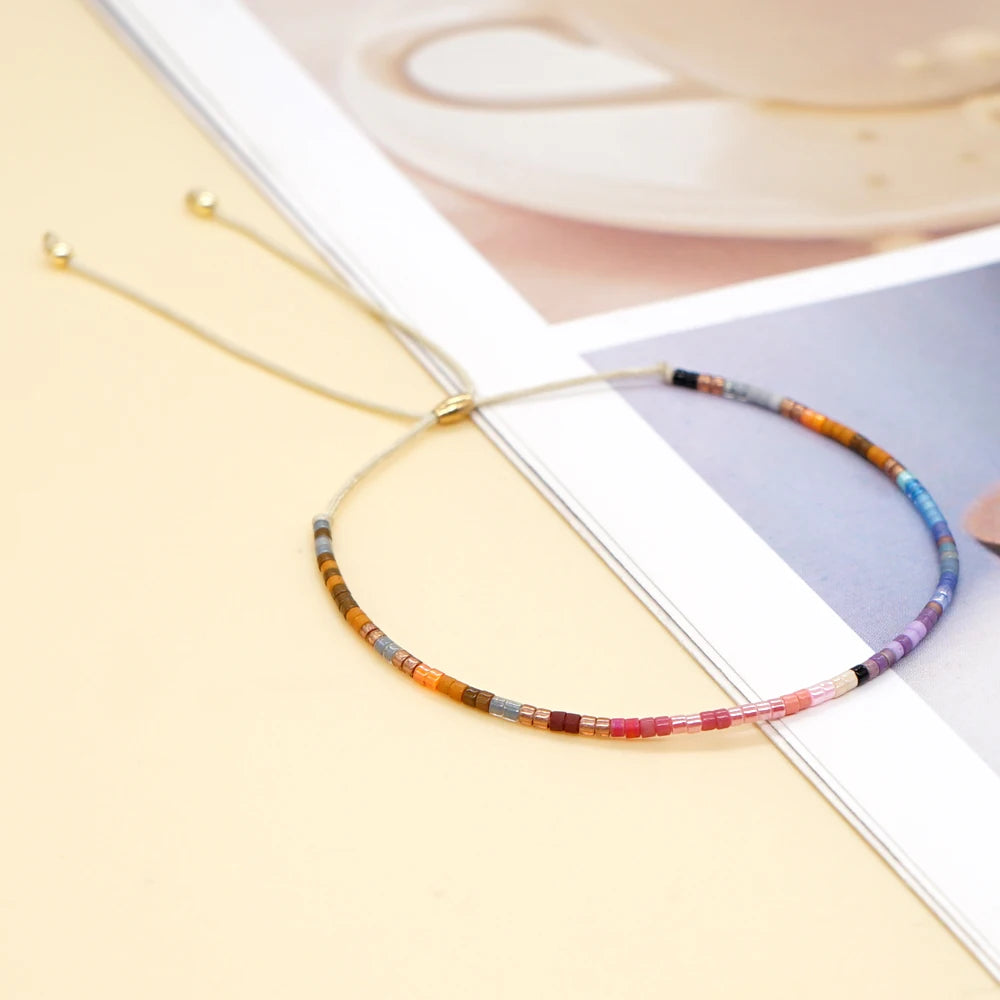 Pulsera Mosaico Fino · Abalorios de Color