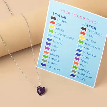 Gota de água coração termocrômico grânulo colar temperatura mudança de cor humor grânulo colar para mulher