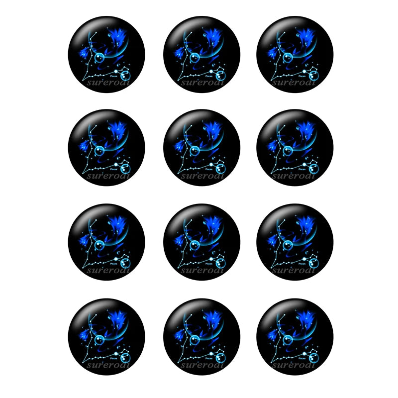 Cabujones de vidrio del zodiaco
