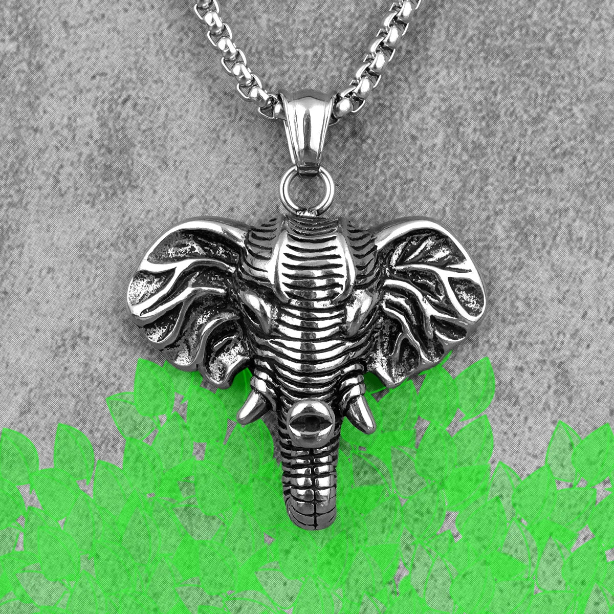 Colares longos masculinos de elefante, pingentes de estilo punk para homens, jóias em aço inoxidável para criatividade