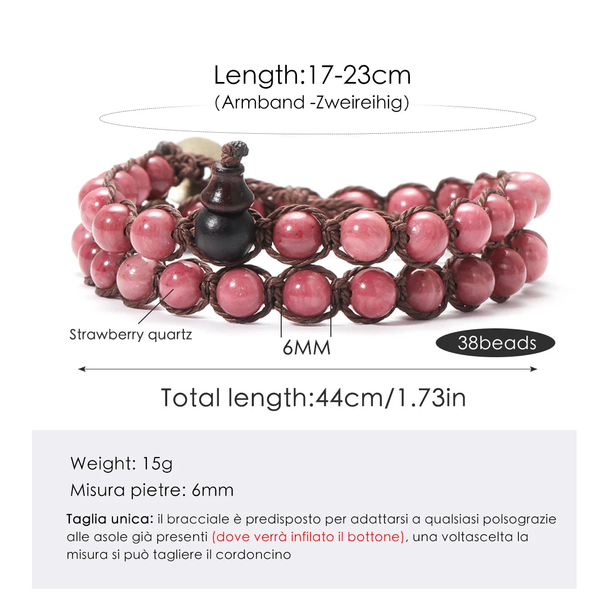 Pulsera Trama Mineral · Cuentas de 6 mm
