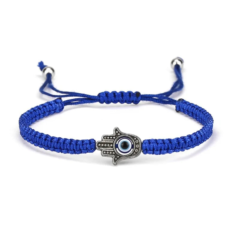 Corda vermelha hamsa mão nazar turco redondo mau olhado macrame pulseira feminina moda kaballah corda da sorte artesanal jóias presente