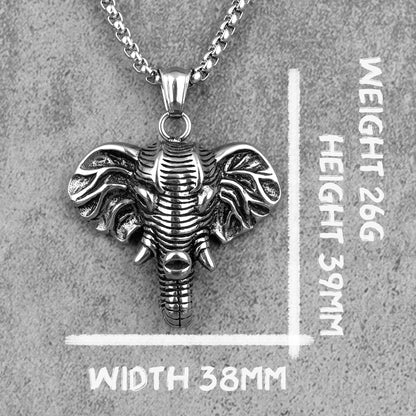 Colares longos masculinos de elefante, pingentes de estilo punk para homens, jóias em aço inoxidável para criatividade