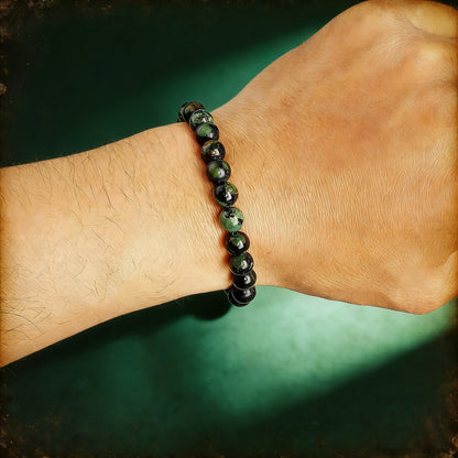 Pulsera Bosque · Cuentas Veteadas