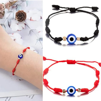 12 Pulseiras Olho Grego Vermelhas para Casal, Femininas e Masculinas, com 7 Nós da Sorte, Feitas à Mão, de Fio Trançado Ajustável, Joia de Amizade Familiar