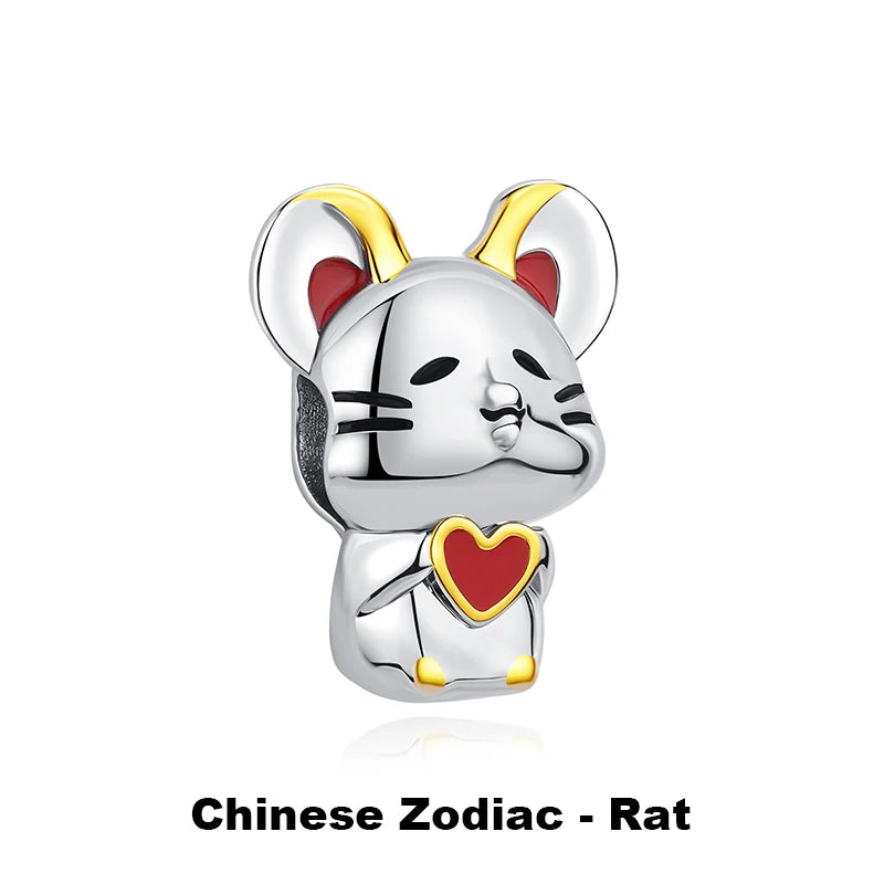Charms Originais de Prata Esterlina 925, Pingente de Gato da Sorte, Boneca Japonesa, Presente de Ano Novo, Pulseiras e Colares para Mulheres, Joias