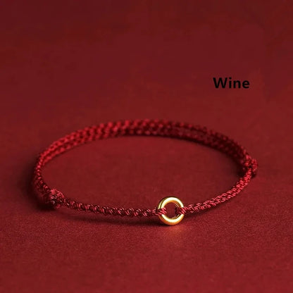 Pulseira Lucky Bead de Cobre trançado à mão, corda vermelha, fivela simples, original étnico, acessório feminino, casal