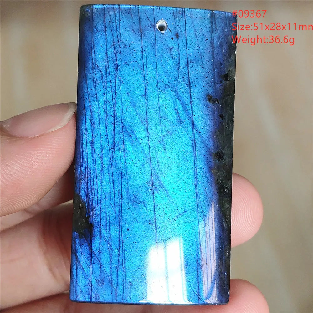 Colar de Pingente de Labradorita Azul Natural em Formato de Gota com Brilho para Mulheres e Homens AAAAAA