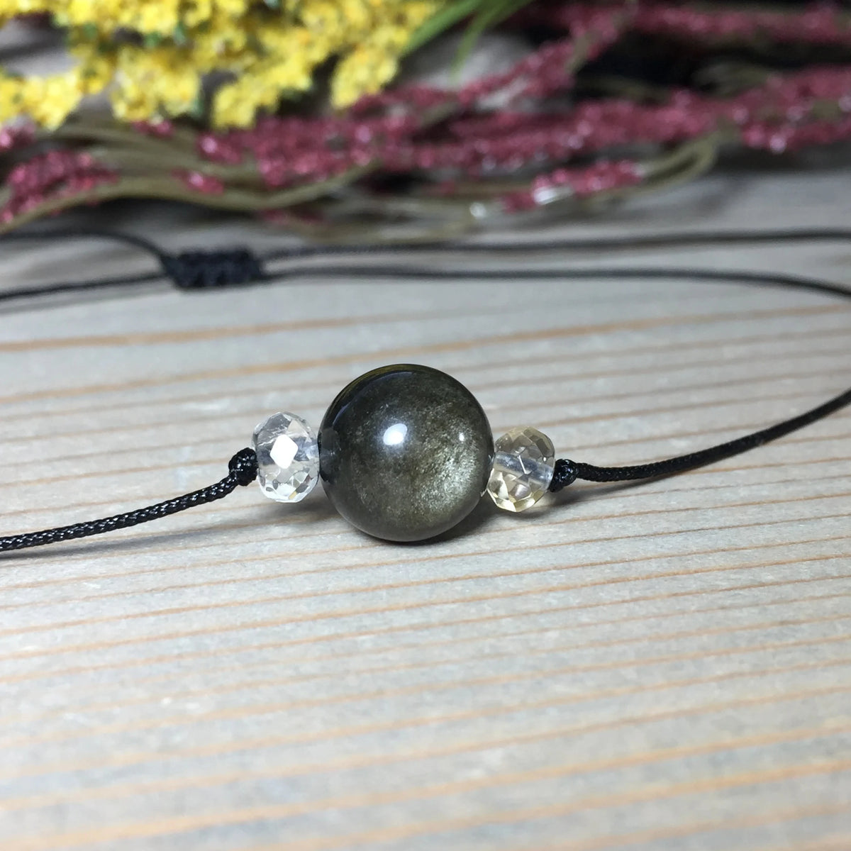 Colar de obsidiana dourada, colar de obsidiana, colar de proteção, colar de transformação, colar de riqueza, para homem ou mulher.1 unidade