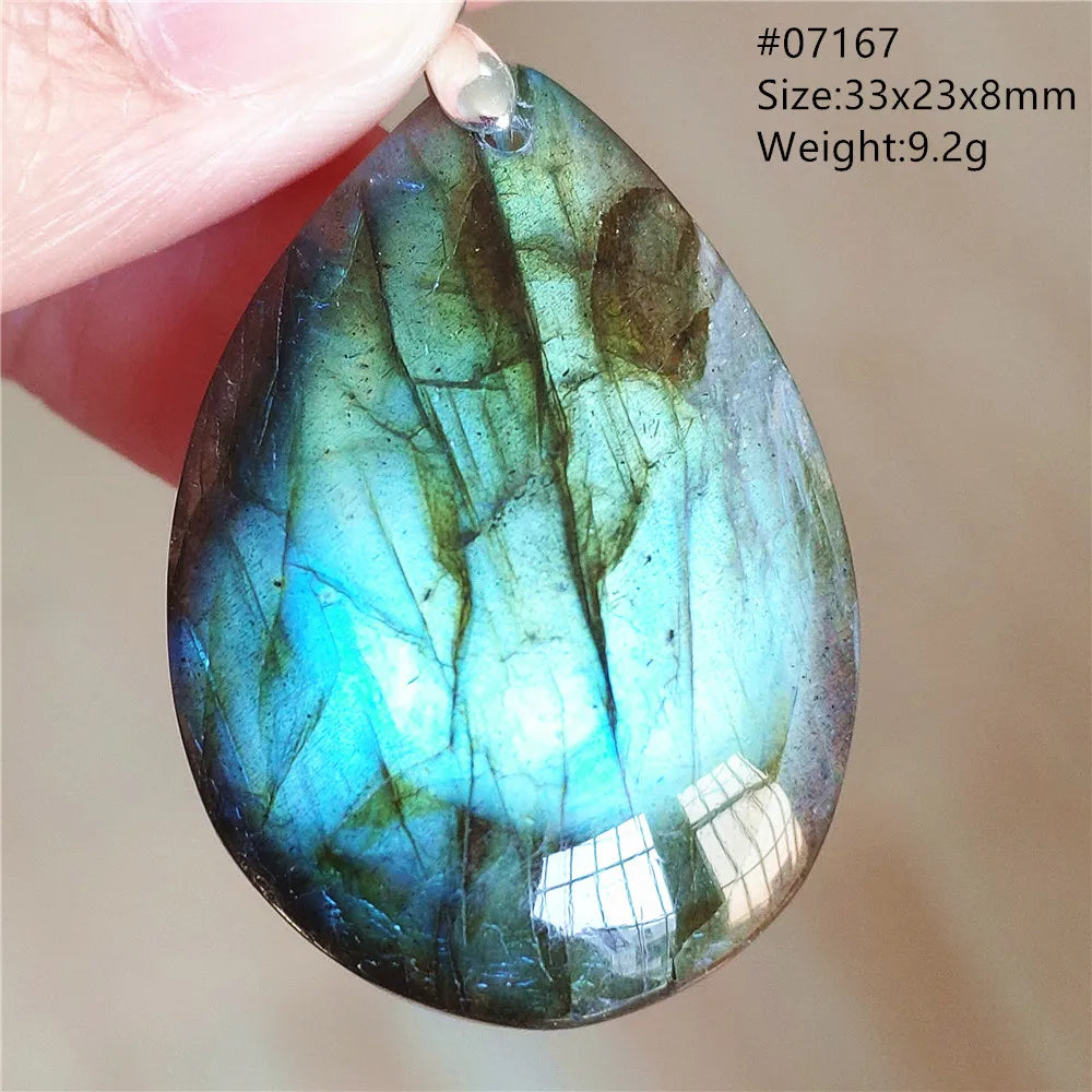 Colgante ovalado de labradorita azul