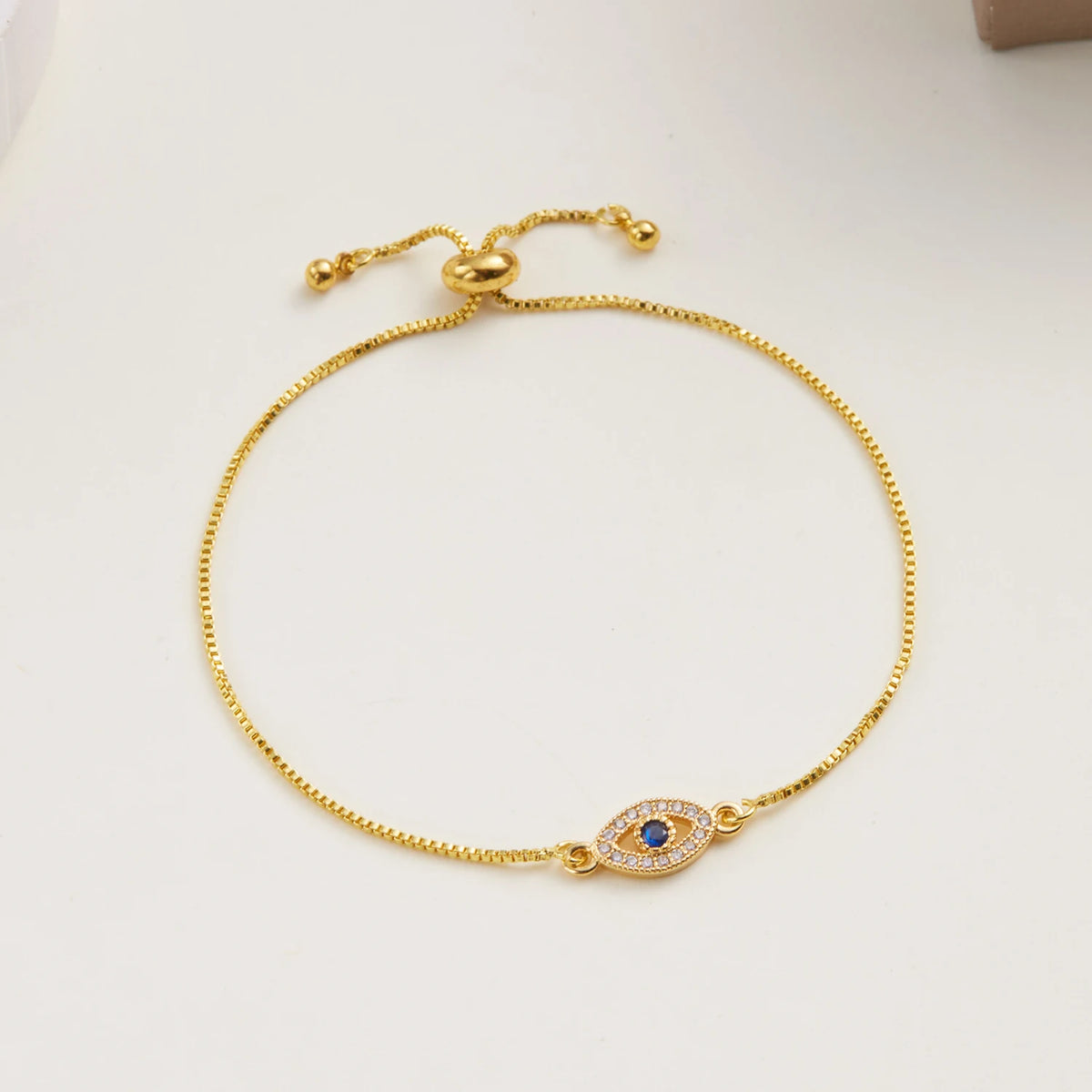 Luxo cor de ouro zircão mau olho azul pulseira moda sorte jóias feminino presente ajustável feito à mão