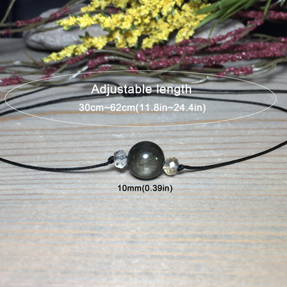 Colar de obsidiana dourada, colar de obsidiana, colar de proteção, colar de transformação, colar de riqueza, para homem ou mulher.1 unidade