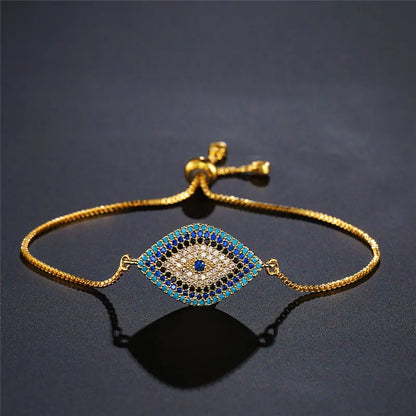 Mafisar 2026 Pulseira Olho Grego Turca Dourada da Moda Ajustável com Zircônias AAA Cravejadas Joia Feminina para Festas e Presentes