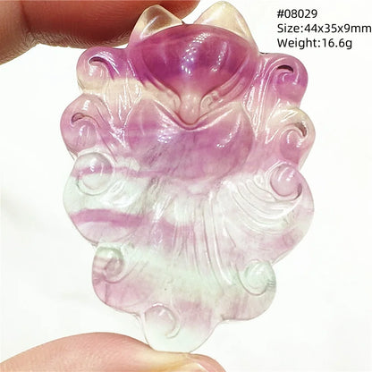 Colgante de fluorita en forma de zorro