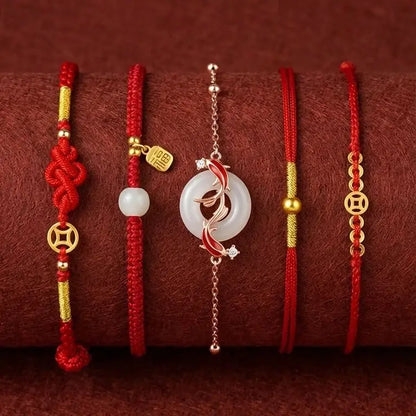 Moda simples sorte nó corda vermelha pulseiras para mulheres homens artesanal corda ajustável pulseira amizade amuleto jóias presente