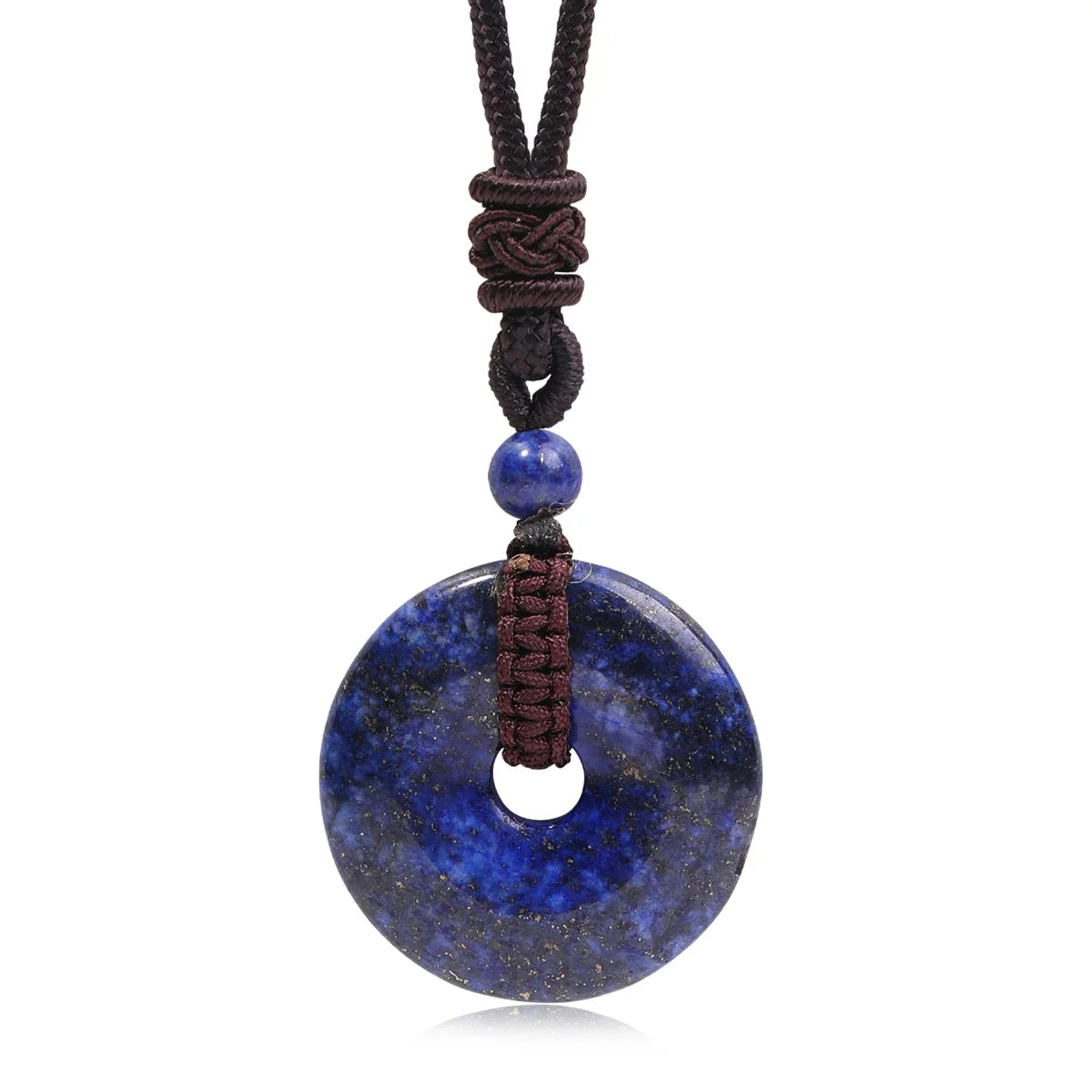 Pedra natural ametista olho de tigre colar pingente moda masculina e feminina colar paz nó chinês colar presente