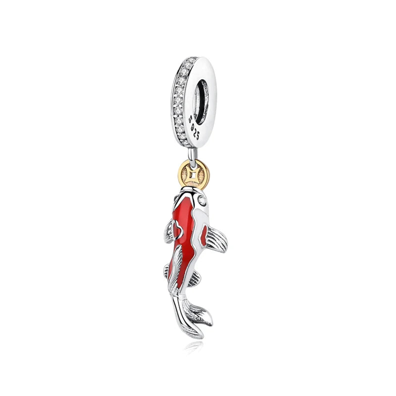 Charms Originais de Prata Esterlina 925, Pingente de Gato da Sorte, Boneca Japonesa, Presente de Ano Novo, Pulseiras e Colares para Mulheres, Joias