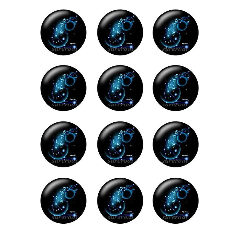 Cabujones de vidrio del zodiaco