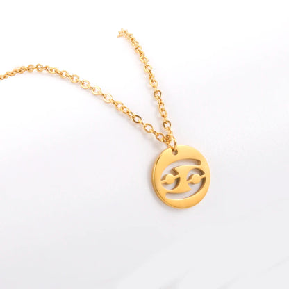 Aço inoxidável estrela signo do zodíaco colares 12 constelação gargantilha pingentes áries libra leo collier presente de aniversário