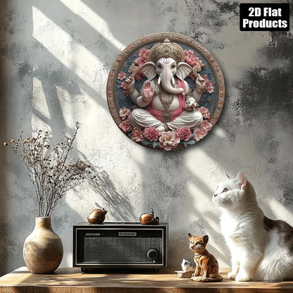 Cuadro Ganesha Floral · Impresión Circular