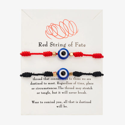 Feito à mão trançado sorte 7 nós pulseiras de corda vermelha para mulheres homens turco azul mau olhado pulseira amizade casal jóias presentes