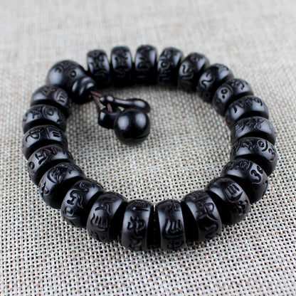 Madeira natural tibetana seis caracteres mantra pulseiras budista praye relâmpago acidente vascular cerebral jujuba contas meditação homens mulheres yoga