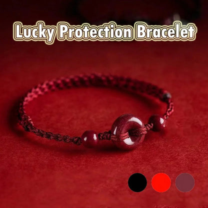 Pulseira amuleto de corda vermelha da sorte, feita à mão, para mulheres, homens, cinábrio, fivela de segurança, corda trançada, festa, amizade, joia, presente