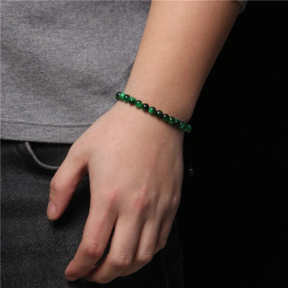 Pulsera trenzada de ojo de tigre azul