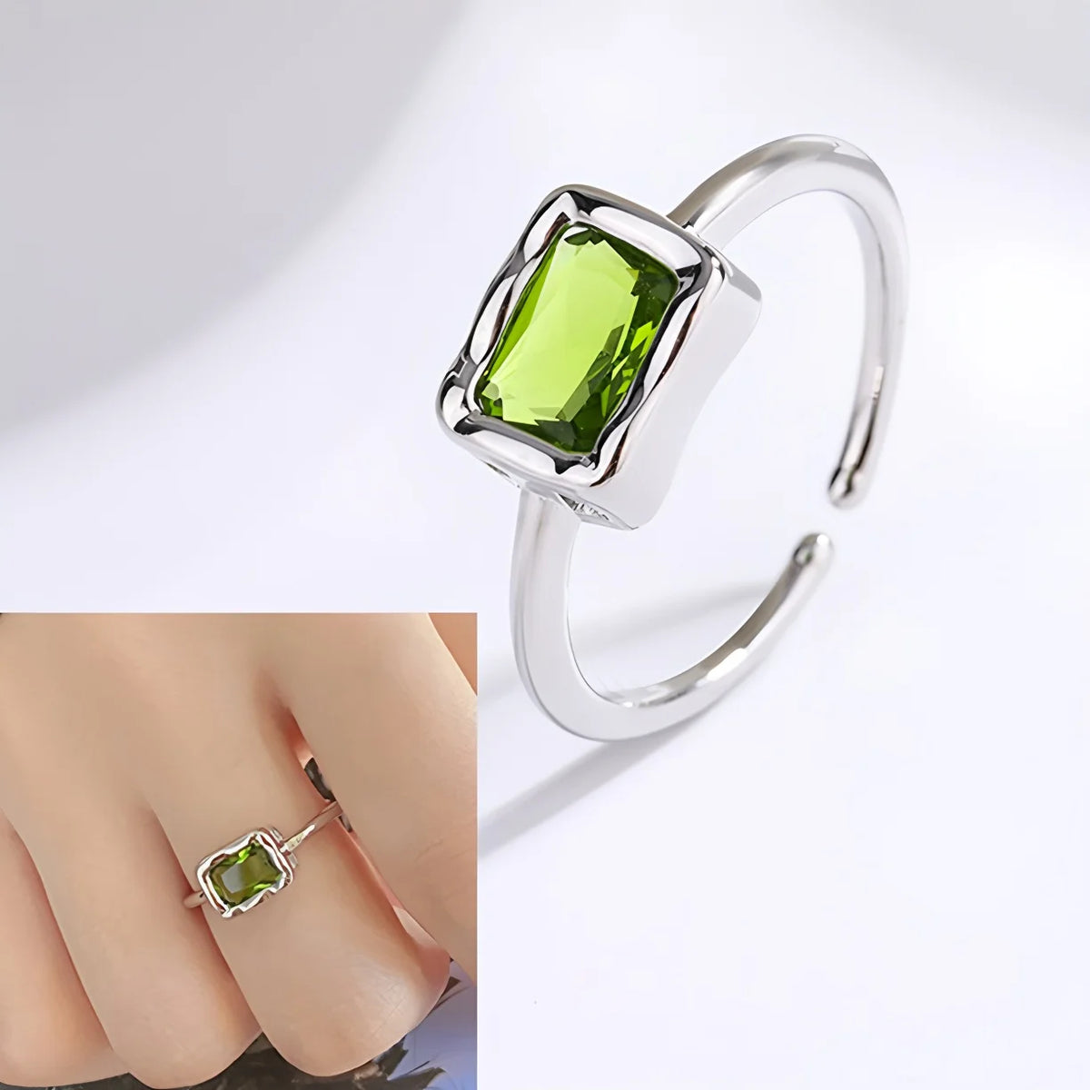 Anillo minimalista de piedra lunar