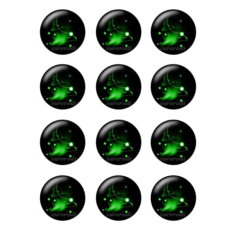 Cabujones de vidrio del zodiaco