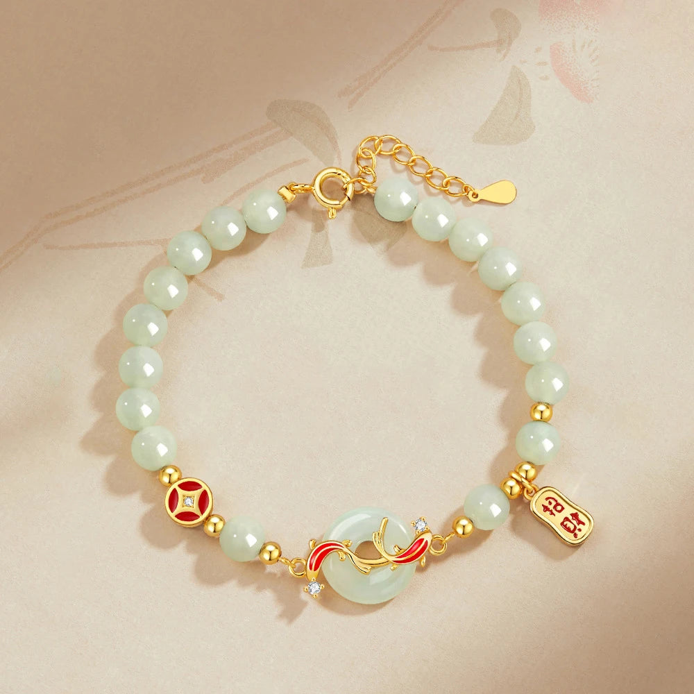 Namorada presente do feriado hetian jade senhoras pulseira novo luxo de alta qualidade verde pérola mão contas cordas presente mão jóias