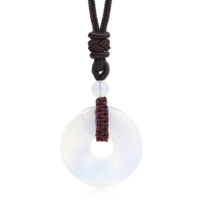 Pedra natural ametista olho de tigre colar pingente moda masculina e feminina colar paz nó chinês colar presente