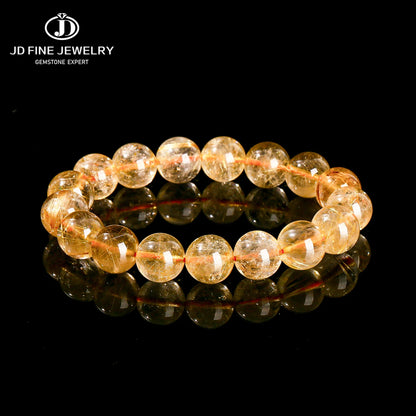 Jd 4a qualidade gelo natural dourado rutilado quartzo riqueza sorte grânulo pulseiras mulheres homens energia cura estiramento mão jóias presente