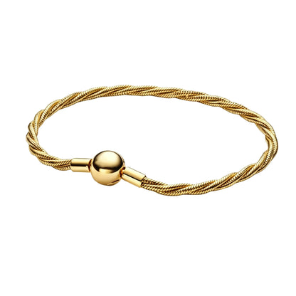Pulseira de corrente elíptica aberta, trançada, com design de arco-íris, em prata esterlina 925, para mulheres, ideal para festas e casamentos, joia fina.