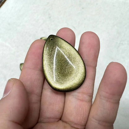 Colar de Obsidiana Dourada, Pingente de Pedra Preciosa Natural, Joia para Mulheres e Homens, Presente por Atacado!
