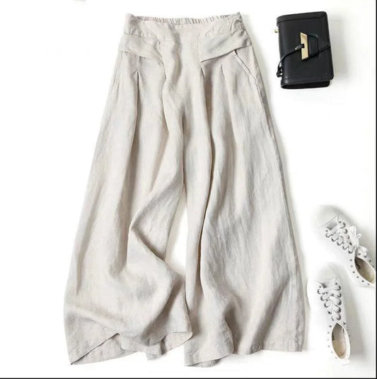 Pantalón Aire: Palazzo Corto. Diseño y acabado de la pieza mostrada.