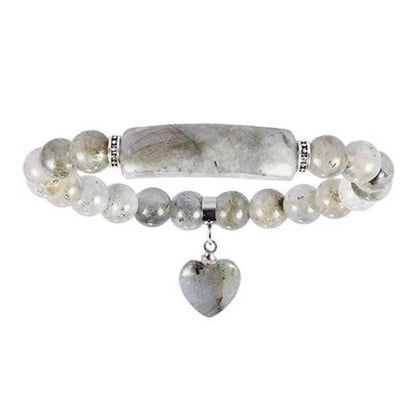Fluorita Natural Rosa Cristal Quartzo Pulseira, Reiki Dangle, Contas Redondas, Pulseiras de Pedra, Coração do Amor, Jóias para Mulheres, Meninas, Homens
