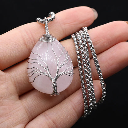 Collar Árbol de la Vida de piedra en gota