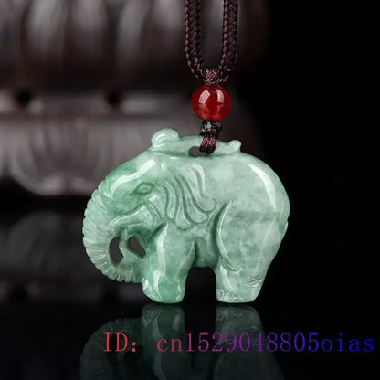 Pingente de elefante de jade bur, colar de pedra esmeralda natural, joias de j, charmasculino, pedras preciosas verdes