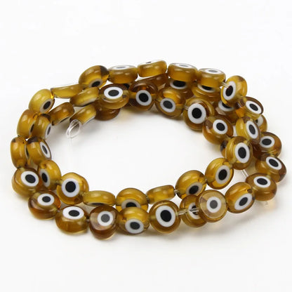 8mm 48 pçs contas de vidro natural liuli pulseira olho contas frisado pulseira feminino masculino jóias amuleto mal nazar olho charme