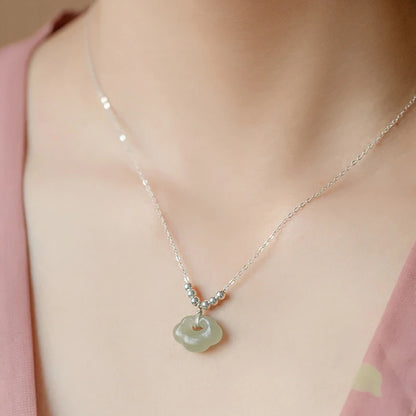 Colares de prata esterlina 925 para mulheres, com pingente de jade, cor dourada, corrente ajustável, joias de luxo, presente romântico.