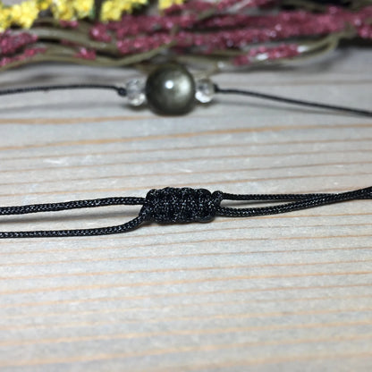 Colar de obsidiana dourada, colar de obsidiana, colar de proteção, colar de transformação, colar de riqueza, para homem ou mulher.1 unidade